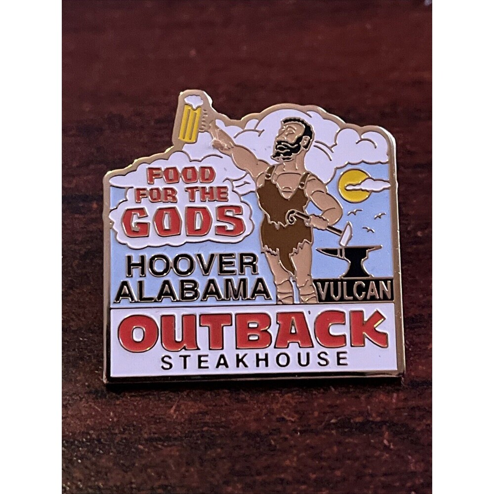 Outback Steakhouse “Food For The Gods” Hoover Alabama Vulcan Lapel Hat Pin